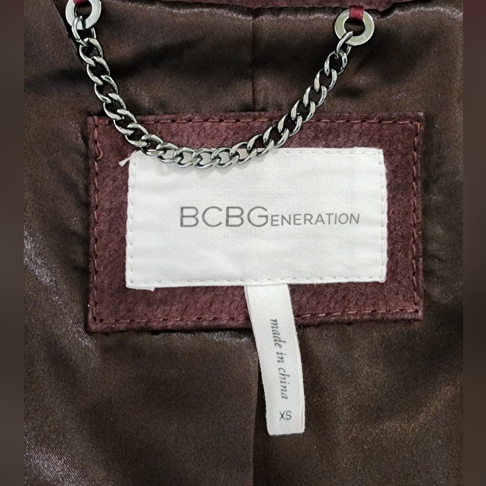 Burgundy BCBG Suede Peplum Jacket - Picture 7 of 9
